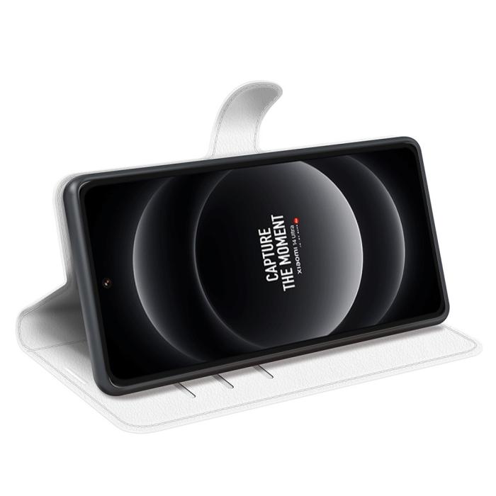 Bild 3,  Xiaomi 14 Ultra Fodral Litchi Läder Vit