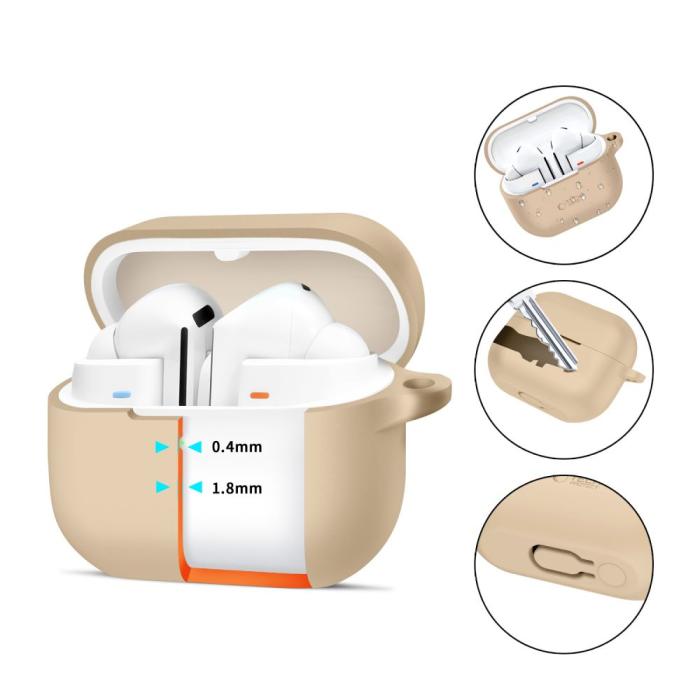 Bild 2, Tech-Protect Tech-Protect Galaxy Buds 3/3 Pro Skal Silikon Hook Caffe Latte