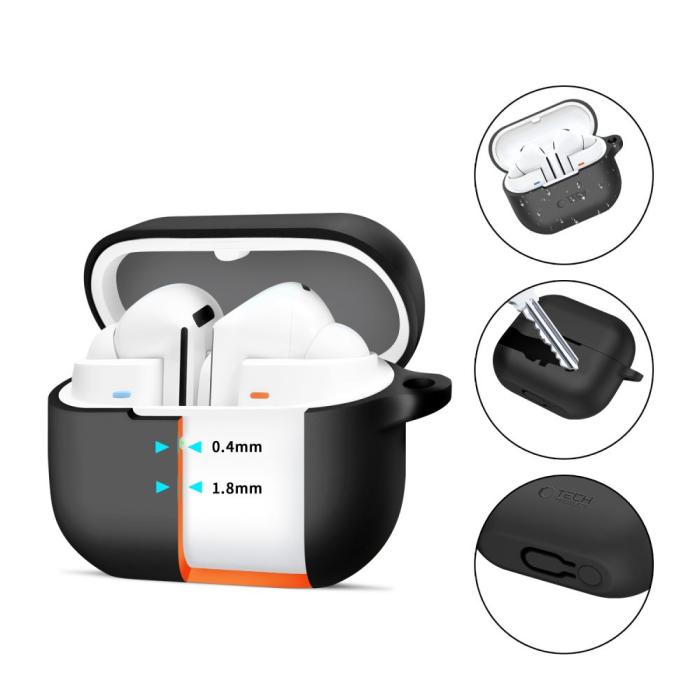 Bild 2, Tech-Protect Tech-Protect Galaxy Buds 3/3 Pro Skal Silikon Hook Svart