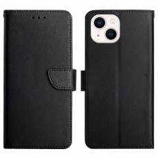  iPhone 15 Plus Fodral &Auml;kta L&auml;der Nappa Textur Svart