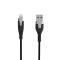 Gear GEAR Laddkabel PRO MFi USB-A - Lightning 1.5m Kevlarkabel Svart