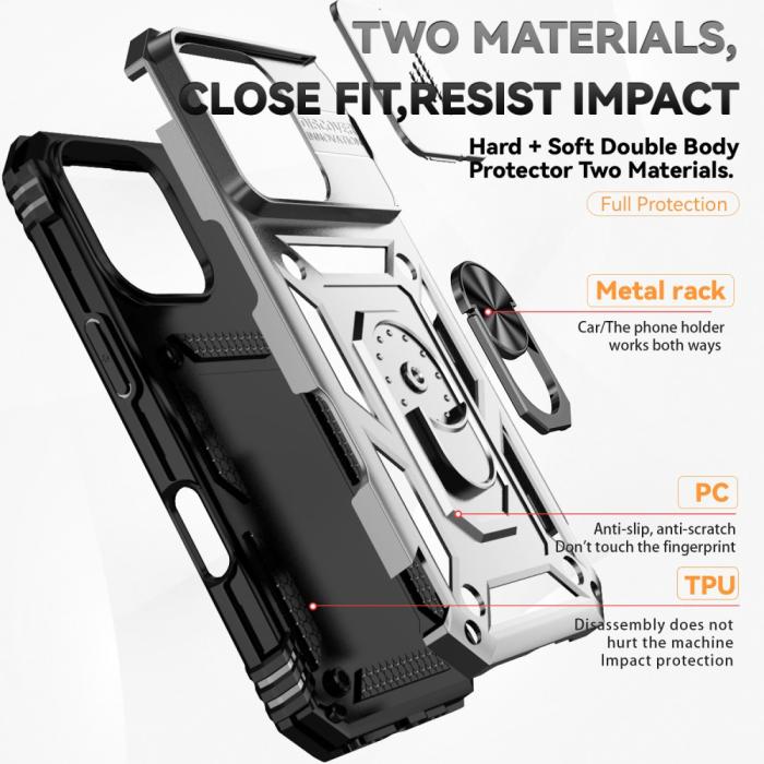 Bild 5,  iPhone 16 Pro Max Skal CamShield Ring Hybrid Silver