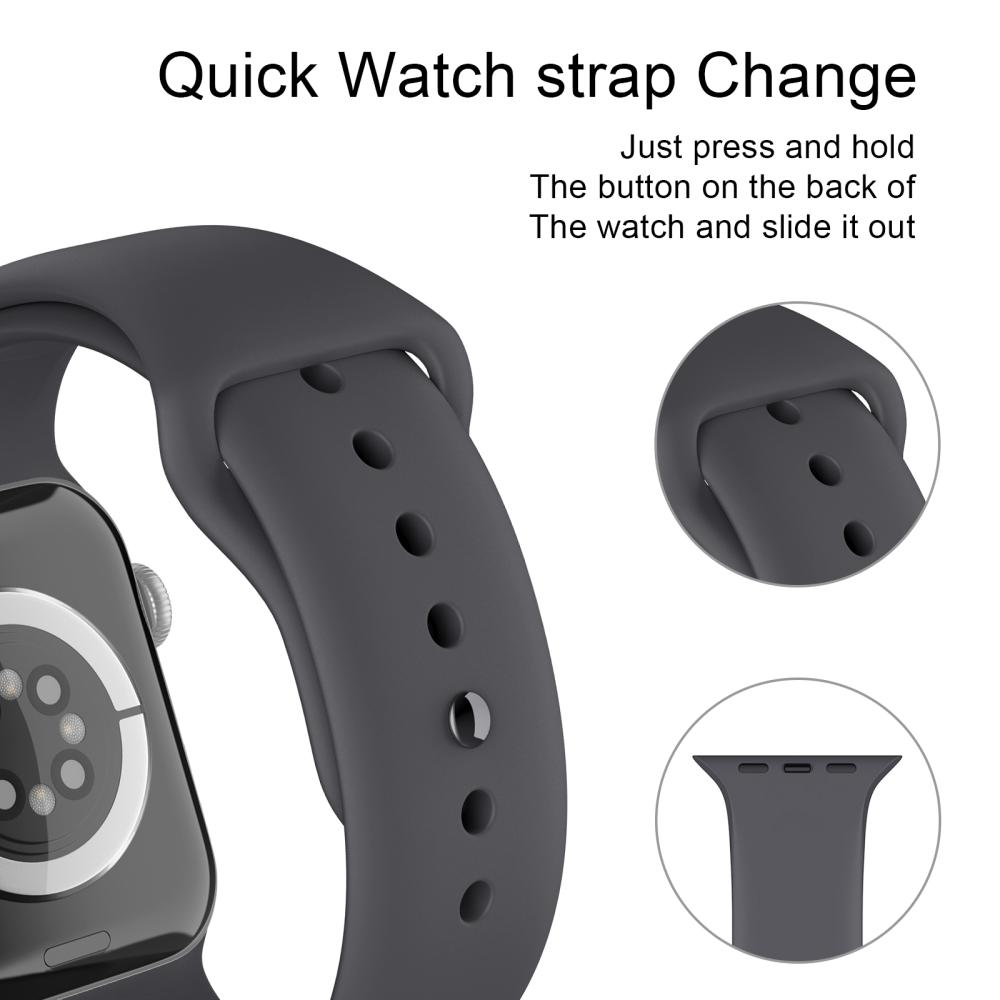 ColorPop Apple Watch 38/40/41/42 mm Silikon Armband (M/L) Mörk Grå
