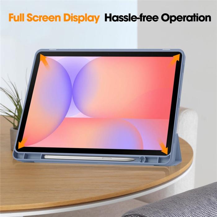 Bild 5,  Samsung Galaxy Tab S10 Lite Fodral Tri-Fold Pennhållare Lila