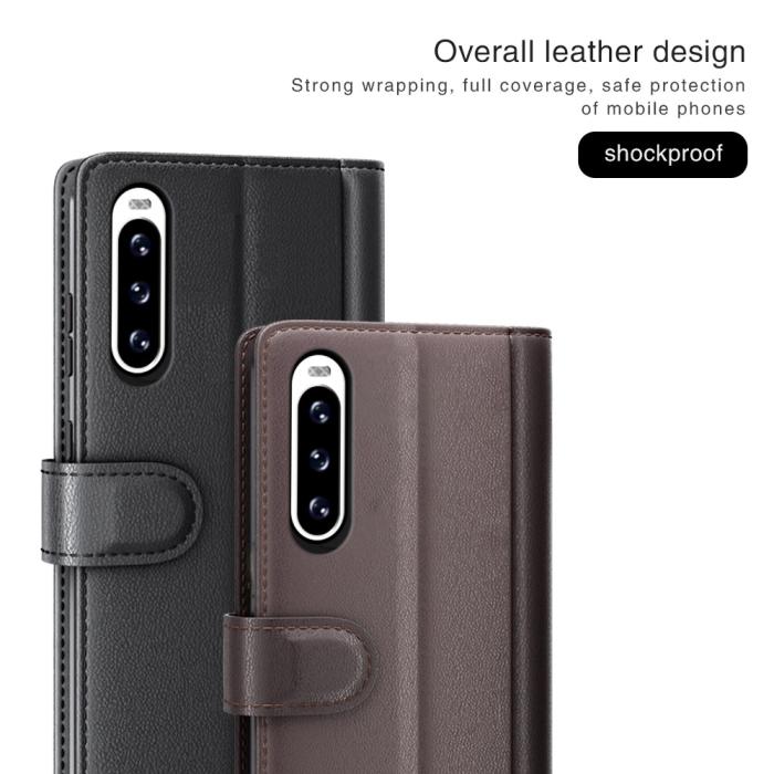 Bild 4,  Sony Xperia 10 V Fodral Premium Split Läder Brun