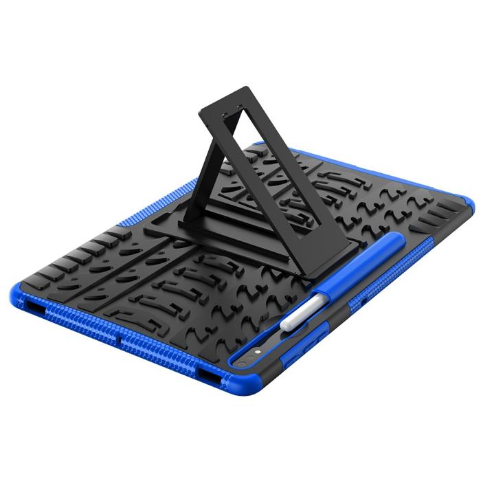 Bild 2,  Samsung Galaxy Tab S7 Plus / Tab S8 Plus Skal Rugged Kickstand Armor Blå