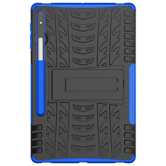 Bild 5,  Samsung Galaxy Tab S7 Plus / Tab S8 Plus Skal Rugged Kickstand Armor Blå