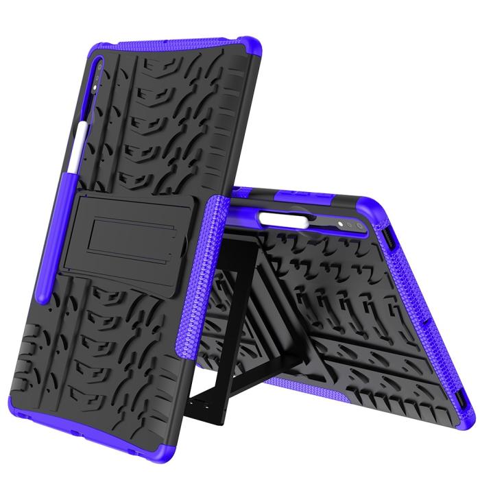 Bild 6,  Samsung Galaxy Tab S7 Plus / Tab S8 Plus Skal Rugged Kickstand Armor Lila