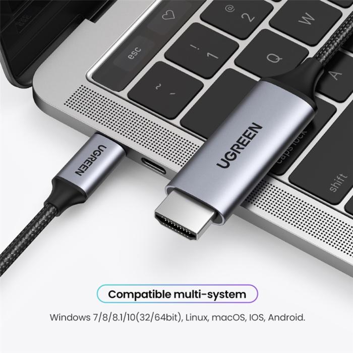 Bild 2, UGREEN UGREEN 1.5m 4K 60Hz USB-C - HDMI Kabel Svart