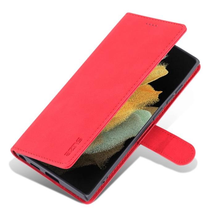 Bild 5, AZNS AZNS Samsung Galaxy S24 Ultra Fodral Retro Läder Röd
