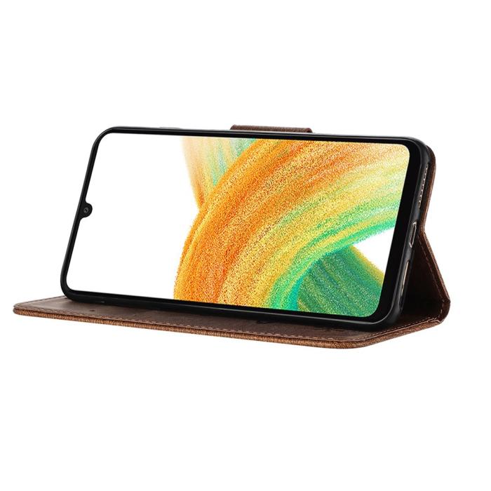 Bild 3,  Samsung Galaxy A27 5G Fodral Läder Fjärilar Brun