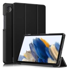  Samsung Galaxy Tab A9 Fodral Tri-Fold PU L&auml;der Svart