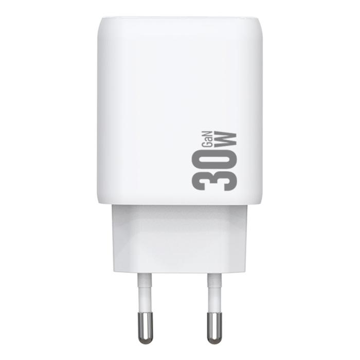 Bild 3, AMORUS Amorus 30W GaN PD QC USB-C / USB-A Väggladdare Vit