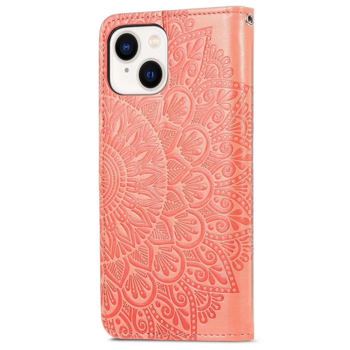 Bild 5,  iPhone 15 Plus Fodral Läder Med Tryck Orange