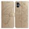  Samsung Galaxy A07 Fodral Med Fjäril Tryck Guld