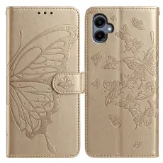  Samsung Galaxy A07 Fodral Med Fj&auml;ril Tryck Guld