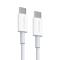 NORTHJO NORTHJO 1m 60W PD USB-C - USB-C Snabbladdnings Kabel Vit