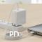 NORTHJO NORTHJO 1m 60W PD USB-C - USB-C Snabbladdnings Kabel Vit
