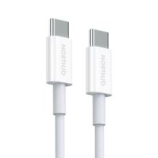 NORTHJO NORTHJO 1m 60W PD USB-C - USB-C Snabbladdnings Kabel Vit