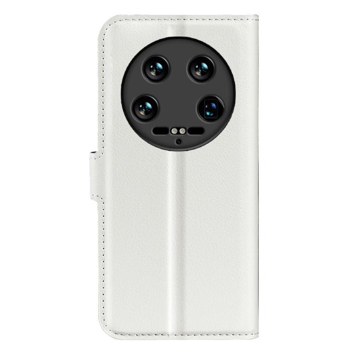 Bild 6,  Xiaomi 14 Ultra Fodral Litchi Läder Vit