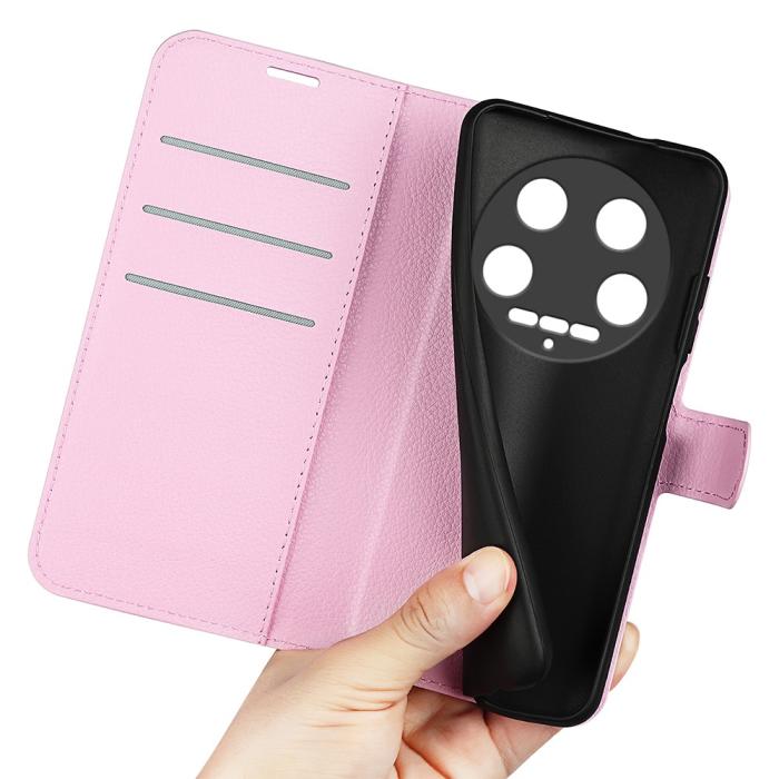 Bild 4,  Xiaomi 14 Ultra Fodral Litchi Läder Ljus Rosa