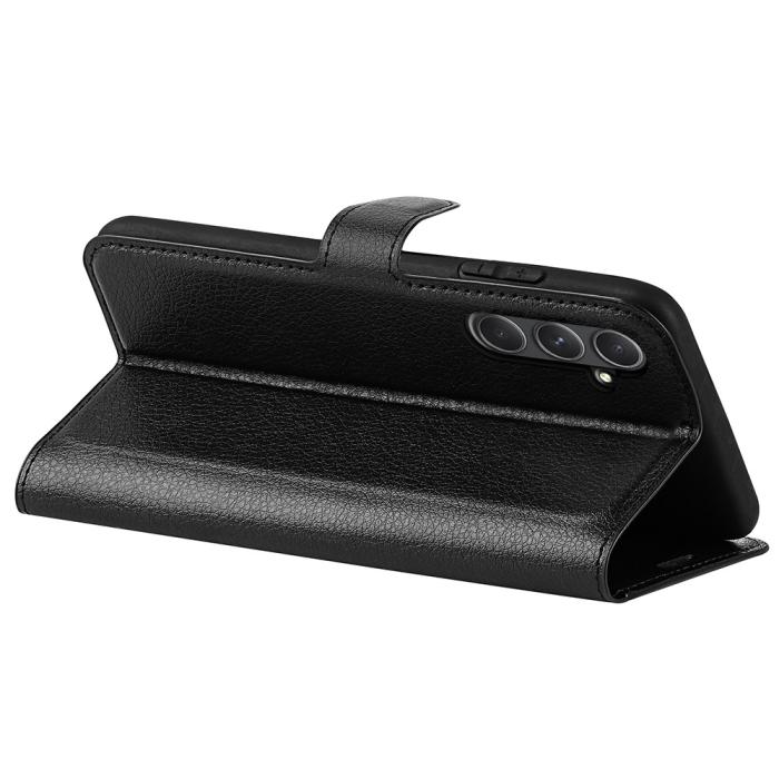 Bild 4,  Samsung Galaxy A55 5G Fodral Litchi Läder Svart