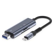 Tech-Protect Tech-Protect Lightning - USB SD & Micro SD Kortl&auml;sare Gr&aring;