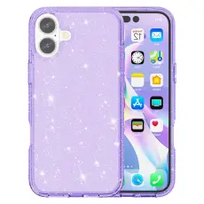  iPhone 17 Skal Hybrid Glitter Lila