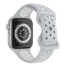 ColorPop Sportarmband Dual-Color Apple Watch 42/41/40/38 mm (S/M) Gr&aring;/Vit