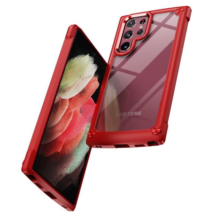 Bild 2,  Samsung Galaxy S23 Ultra Skal Shockproof Hybrid Röd