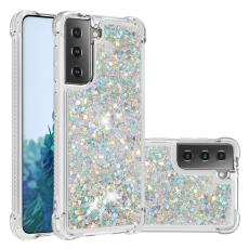  Samsung Galaxy S21 Plus - Shockproof Quicksand Skal - Silver