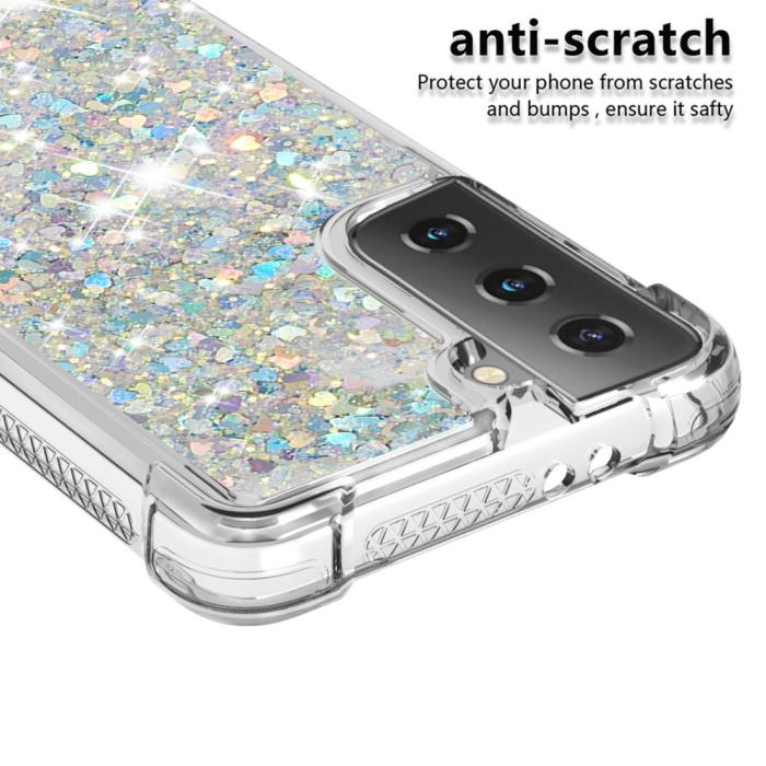 Bild 4,  Samsung Galaxy S21 Plus - Shockproof Quicksand Skal - Silver