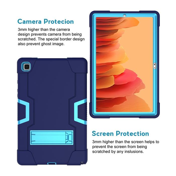 Bild 2,  Samsung Galaxy Tab A7 10.4 Skal Shockproof Hybrid Med Kickstand Blå/Ljus Blå