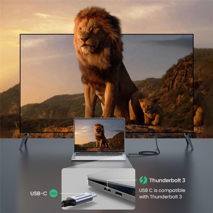Bild 3, UGREEN UGREEN 1.5m 4K 60Hz USB-C - HDMI Kabel Svart