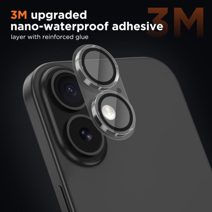 Bild 2, Tech-Protect Tech-Protect iPhone 17 Linsskydd CamFull Fit+ Transparent