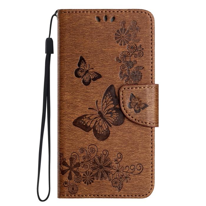 Bild 5,  Samsung Galaxy A27 5G Fodral Läder Fjärilar Brun