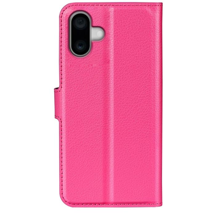 Bild 6,  iPhone 16 Plus Fodral Litchi Läder Rosa