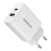 AMORUS Amorus 30W GaN PD QC USB-C / USB-A V&auml;ggladdare Vit