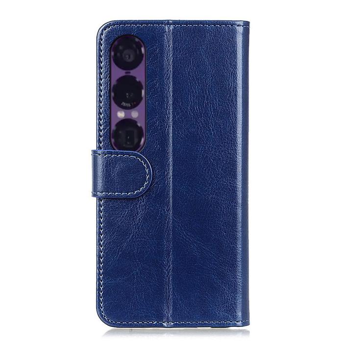 Bild 6,  Sony Xperia 1 VII Fodral Crazy Horse Läder Blå