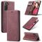 CASEME CASEME Samsung Galaxy S21 FE Fodral Retro Flip Läder Vinröd