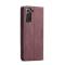 CASEME CASEME Samsung Galaxy S21 FE Fodral Retro Flip Läder Vinröd