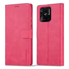 LC.IMEEKE LC.IMEEKE Xiaomi Redmi 10C Fodral L&auml;der R&ouml;d/Rosa