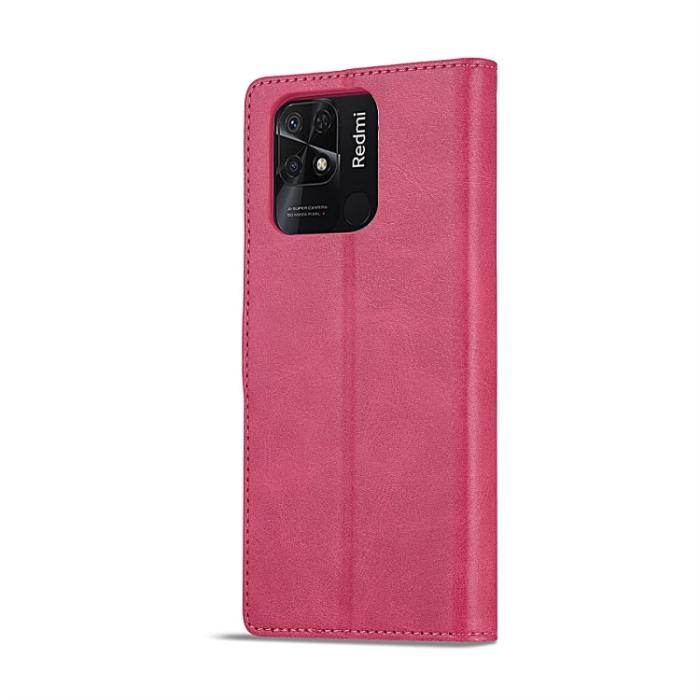 Bild 3, LC.IMEEKE LC.IMEEKE Xiaomi Redmi 10C Fodral Läder Röd/Rosa