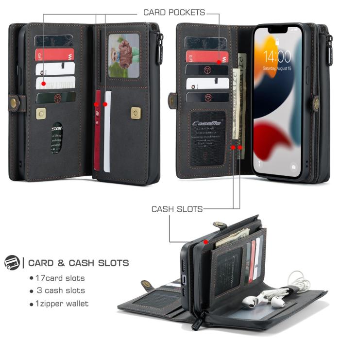 Bild 2, CASEME CASEME iPhone 13 Pro Max Fodral/Skal Magnet 2in1 Multifunktionell Svart