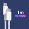 NORTHJO NORTHJO 1m 60W PD USB-C - USB-C Snabbladdnings Kabel Vit