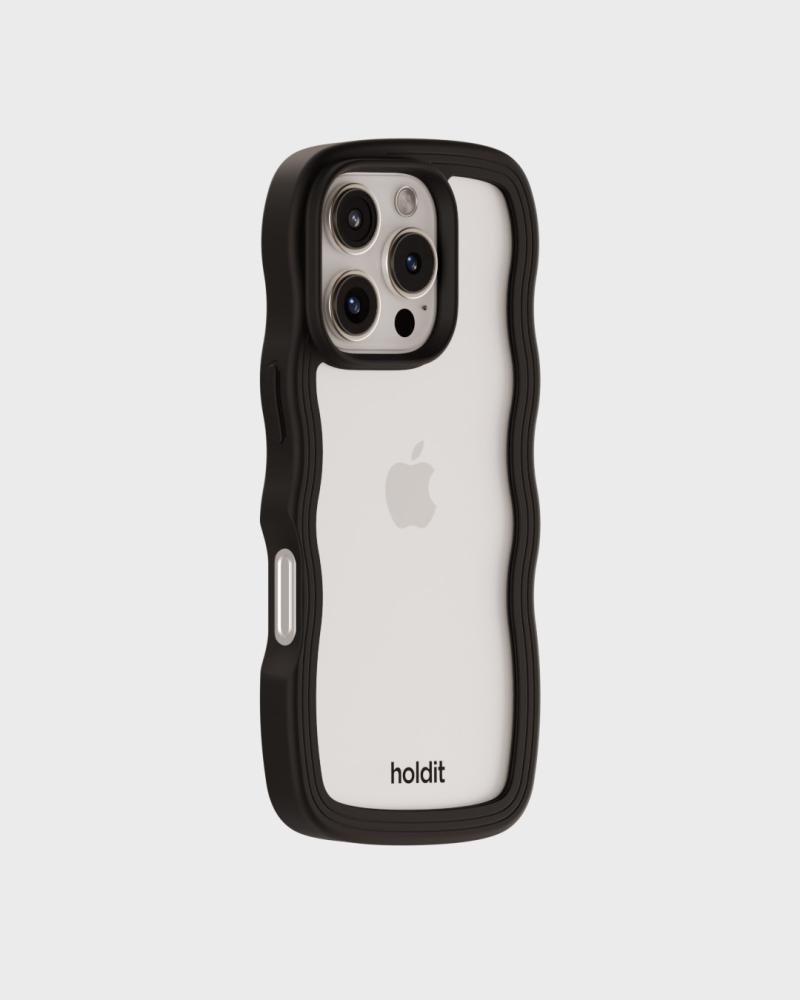 holdit holdit iPhone 16 Pro Skal Wavy Svart/Transparent