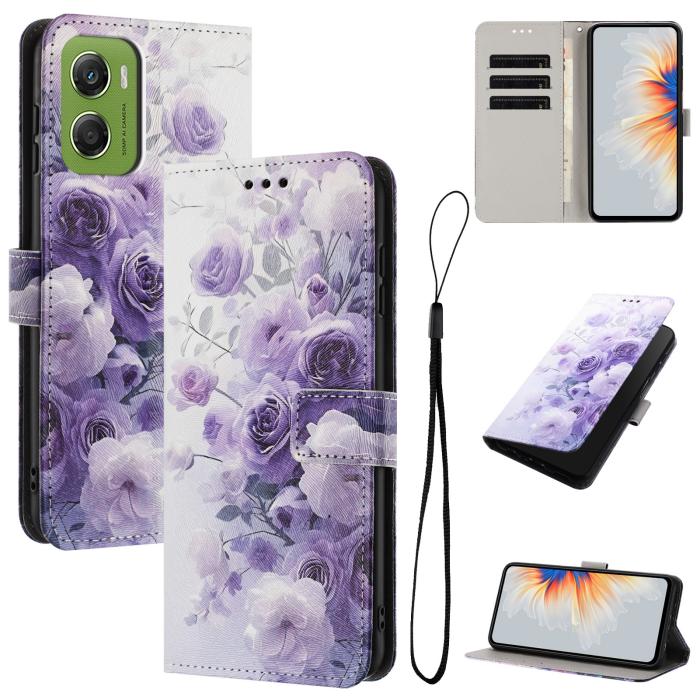 Bild 2,  Motorola Moto G06/G06 Power Fodral Med Tryck Lila Rosor
