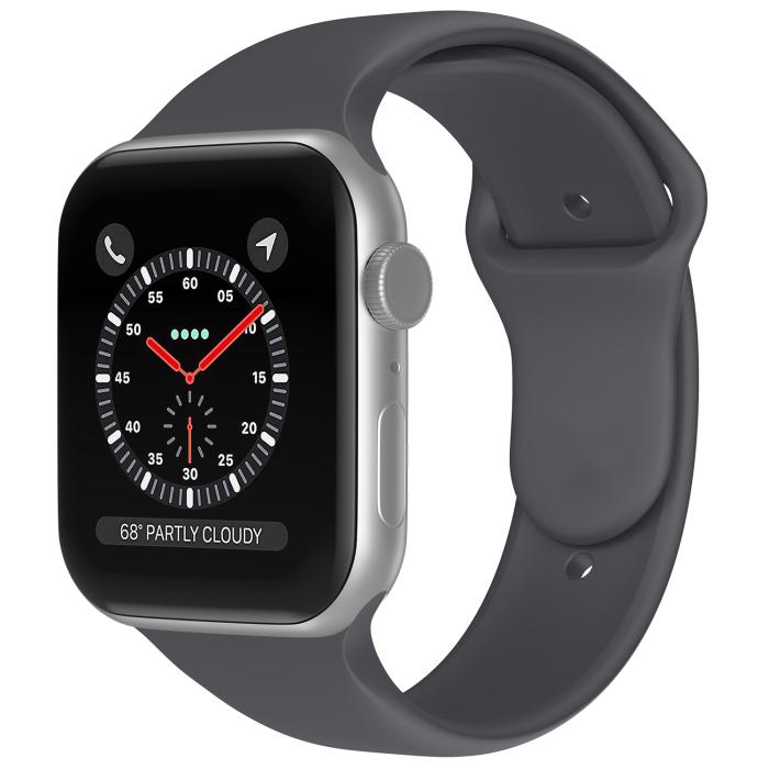 Bild 2, ColorPop Apple Watch 38/40/41/42 mm Silikon Armband (S/M) Mörk Grå