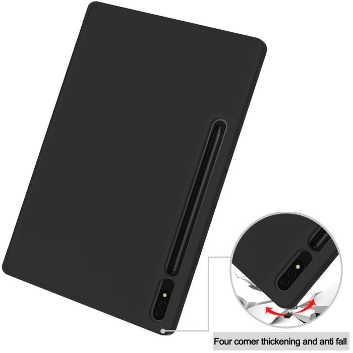 Bild 6,  Samsung Galaxy Tab S9 Plus Fodral Tri-Fold Pennhållare Svart