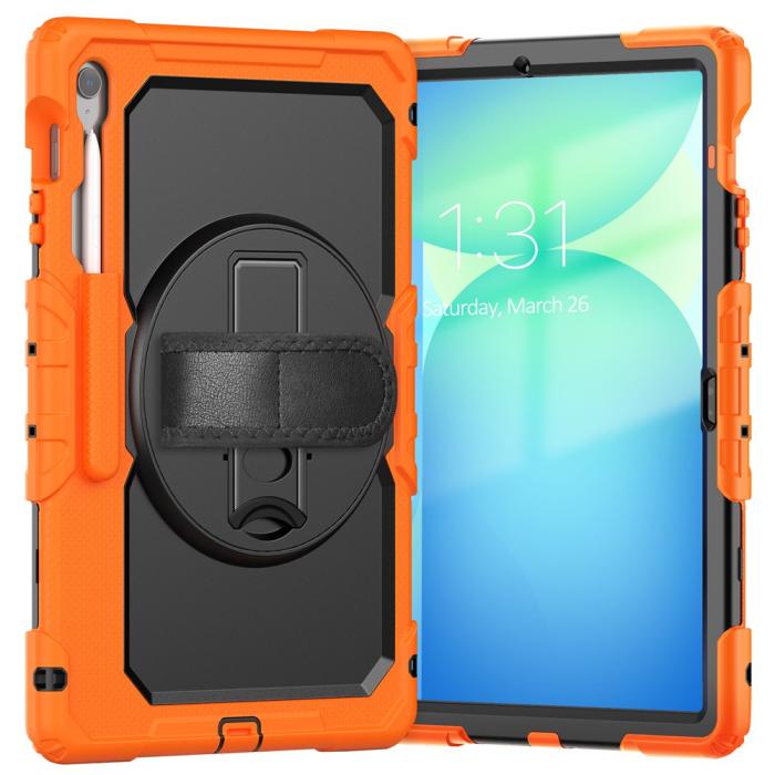 Bild 3,  Galaxy Tab S10 FE Plus Skal 360 Shockproof Hybrid Kickstand Orange